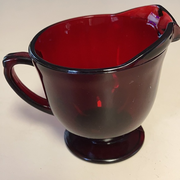Vintage Ruby Red Cream and Sugar - Picture 10 of 10
